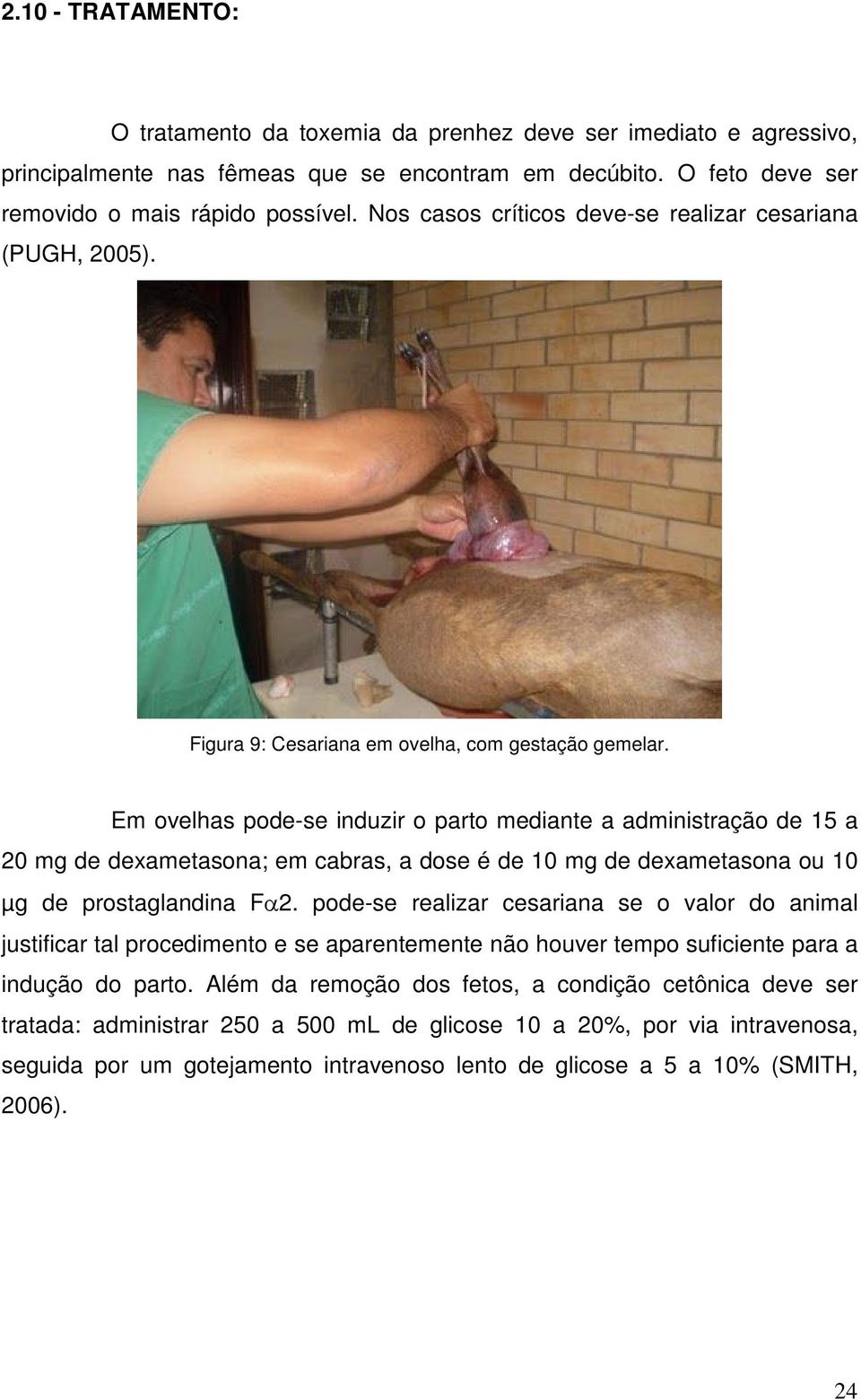 Em ovelhas pode-se induzir o parto mediante a administração de 15 a 20 mg de dexametasona; em cabras, a dose é de 10 mg de dexametasona ou 10 µg de prostaglandina Fa2.