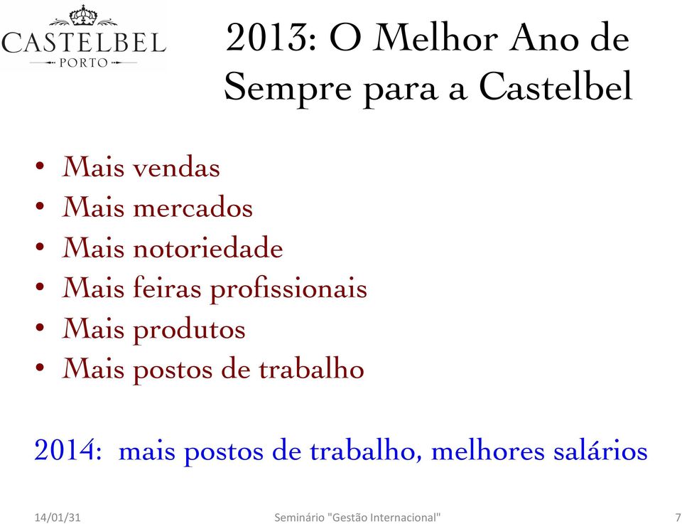 Melhor Ano de Sempre para a Castelbel 2014: mais postos de