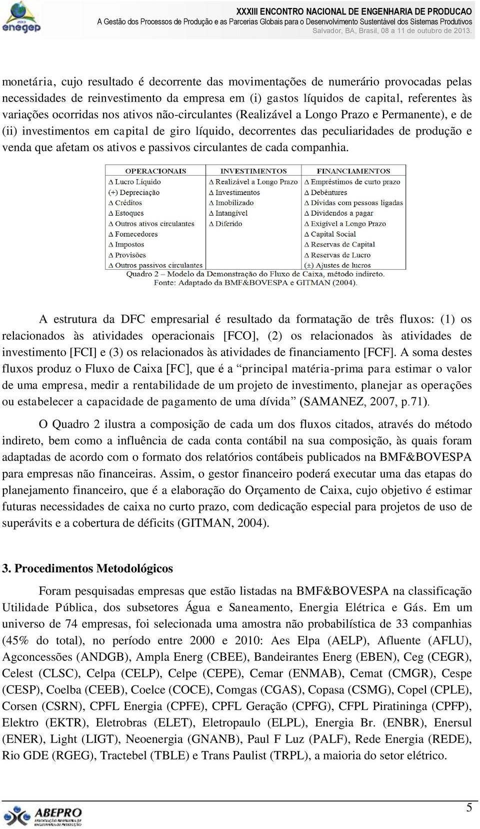 nos ativos não-circulantes (Realizável a Longo Prazo e Permanente), e de (ii) investimentos em capital de giro líquido, decorrentes das peculiaridades de produção e venda que afetam os ativos e