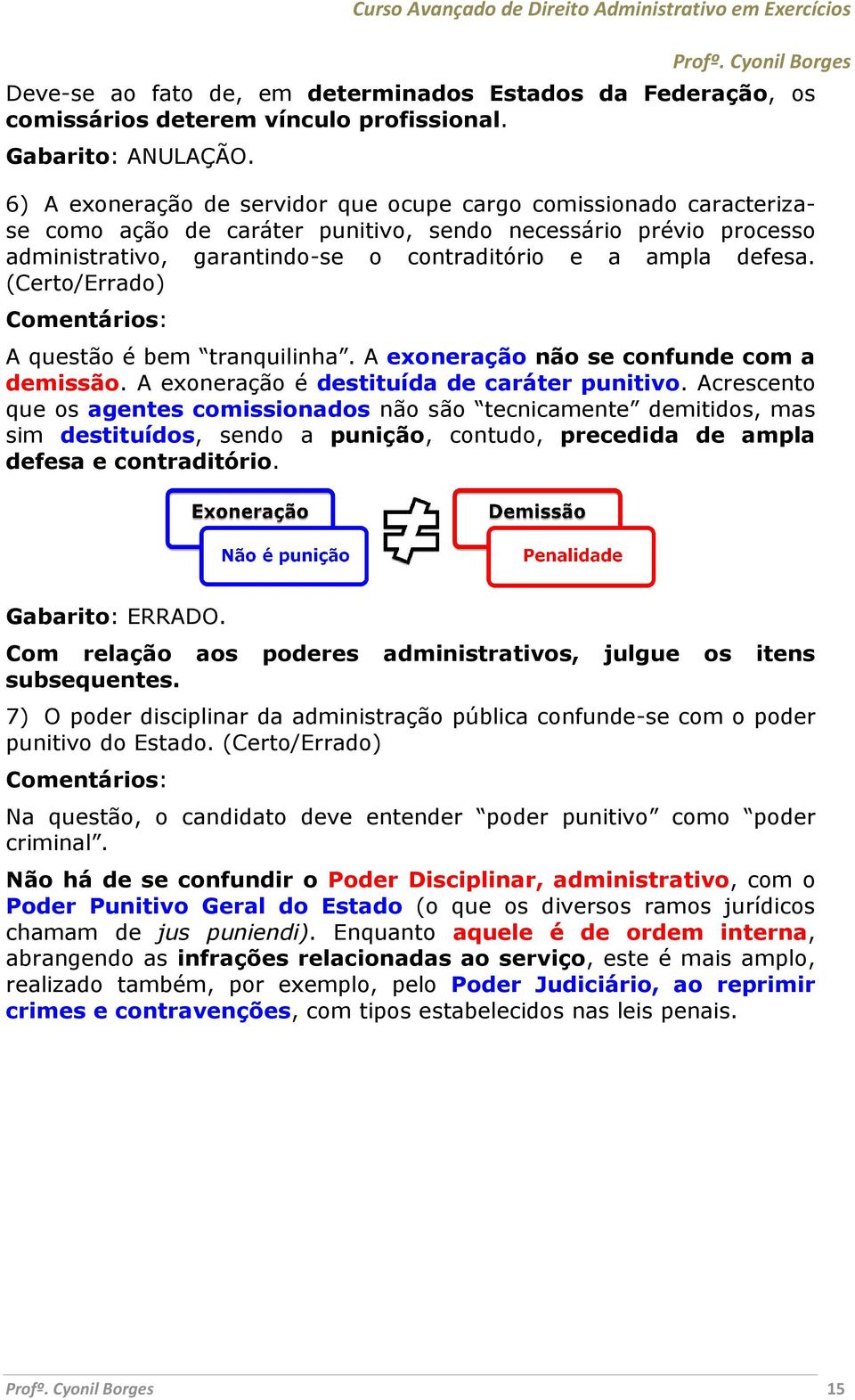 (Certo/Errado) A questão é bem tranquilinha. A exoneração não se confunde com a demissão. A exoneração é destituída de caráter punitivo.