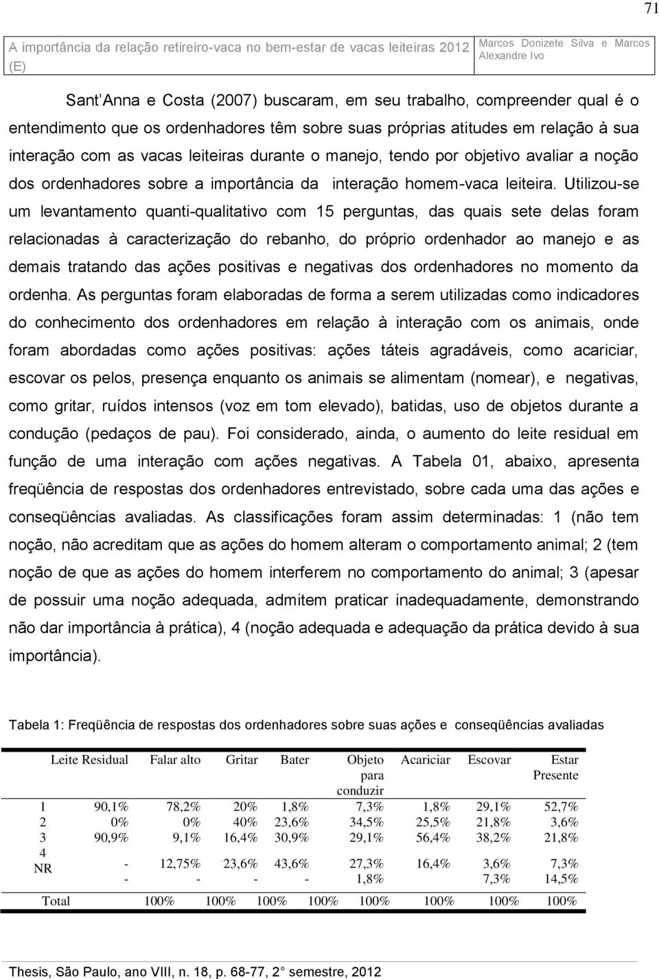 Utilizou-se um levantamento quanti-qualitativo com 15 perguntas, das quais sete delas foram relacionadas à caracterização do rebanho, do próprio ordenhador ao manejo e as demais tratando das ações