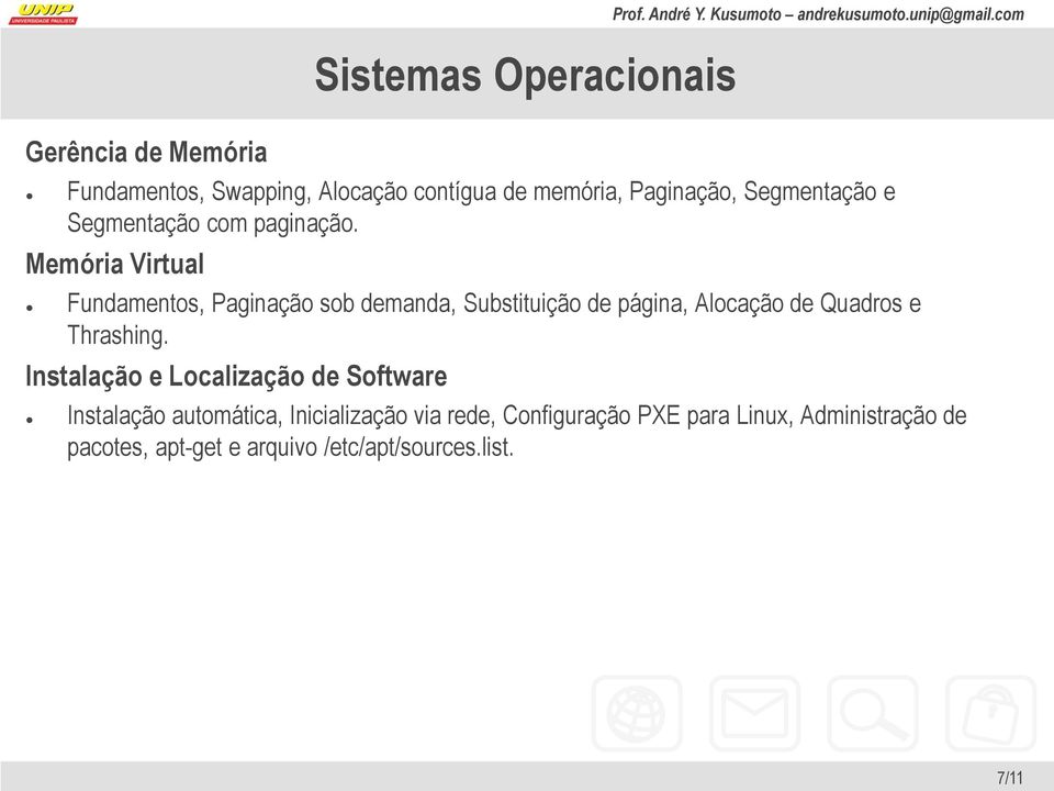 Memória Virtual Fundamentos, Paginação sob demanda, Substituição de página, Alocação de Quadros e