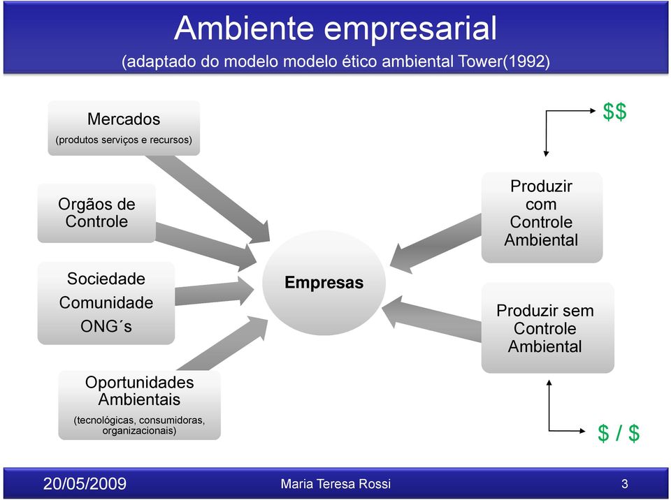 Empresas Produzir com Controle Ambiental Produzir sem Controle Ambiental Oportunidades