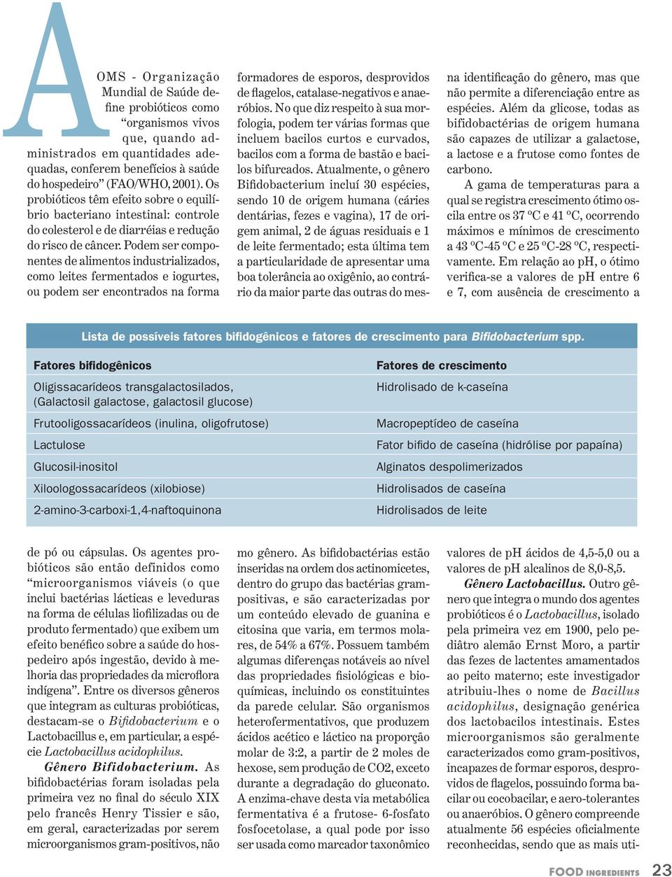 Podem ser componentes de alimentos industrializados, como leites fermentados e iogurtes, ou podem ser encontrados na forma Probióticos & Prebióticos na identificação do gênero, mas que não permite a