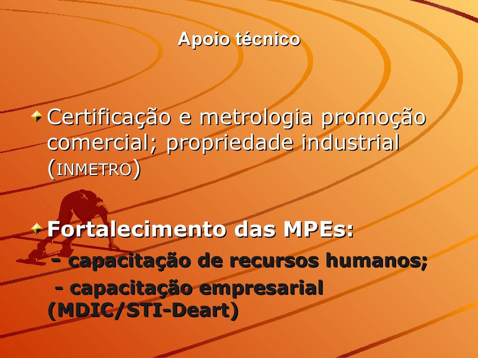 Fortalecimento das MPEs: - capacitação de