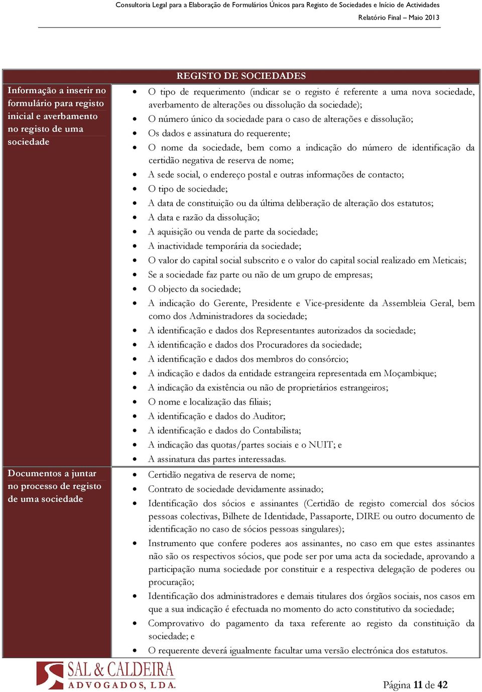 dados e assinatura do requerente; O nome da sociedade, bem como a indicação do número de identificação da certidão negativa de reserva de nome; A sede social, o endereço postal e outras informações