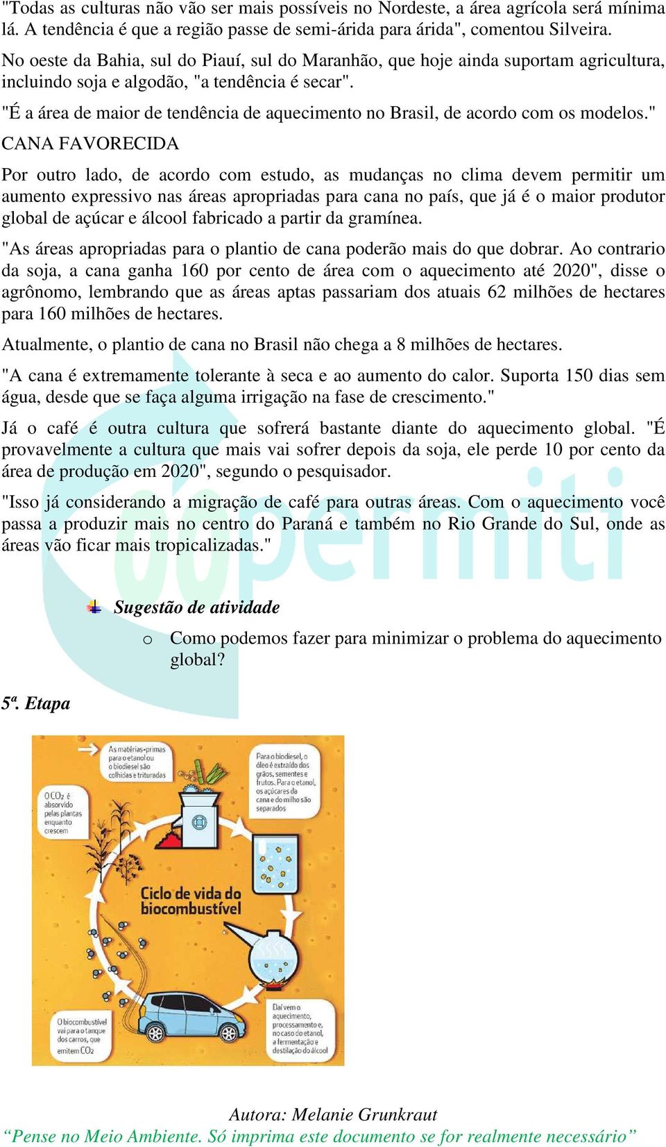 "É a área de maior de tendência de aquecimento no Brasil, de acordo com os modelos.