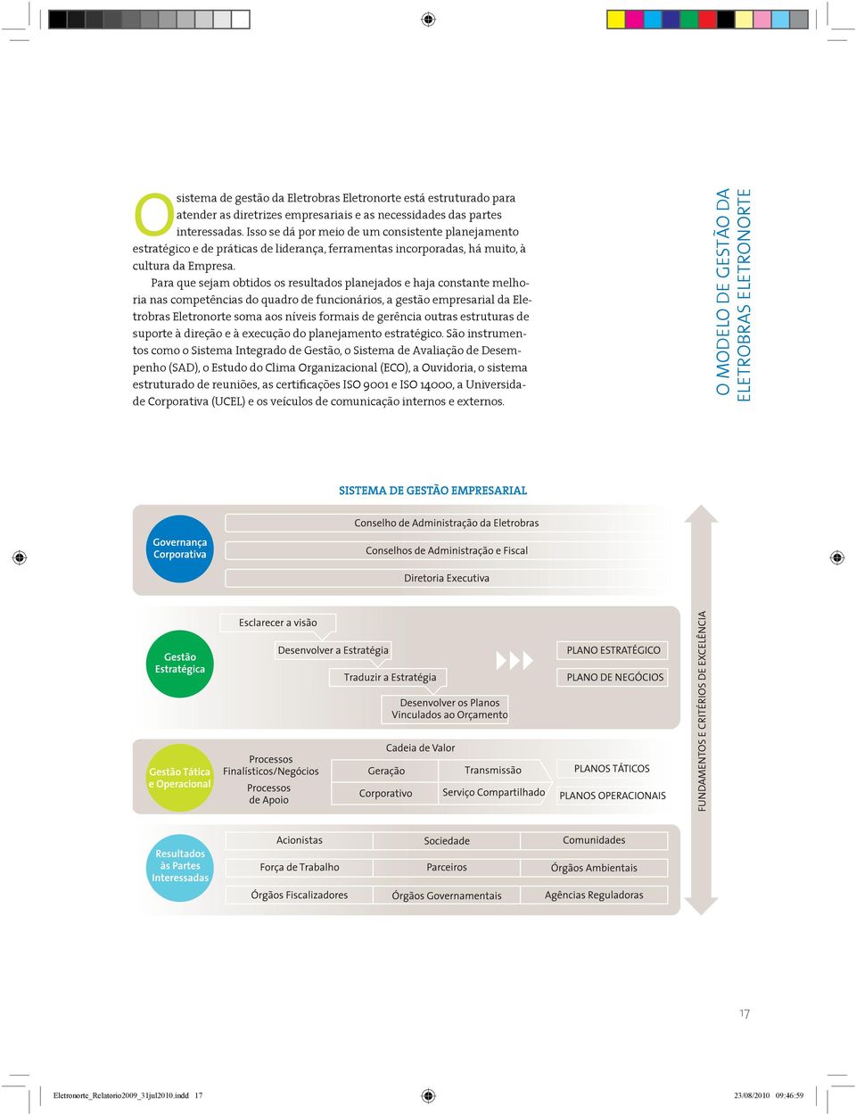 Para que sejam obtidos os resultados planejados e haja constante melhoria nas competências do quadro de funcionários, a gestão empresarial da Eletrobras Eletronorte soma aos níveis formais de