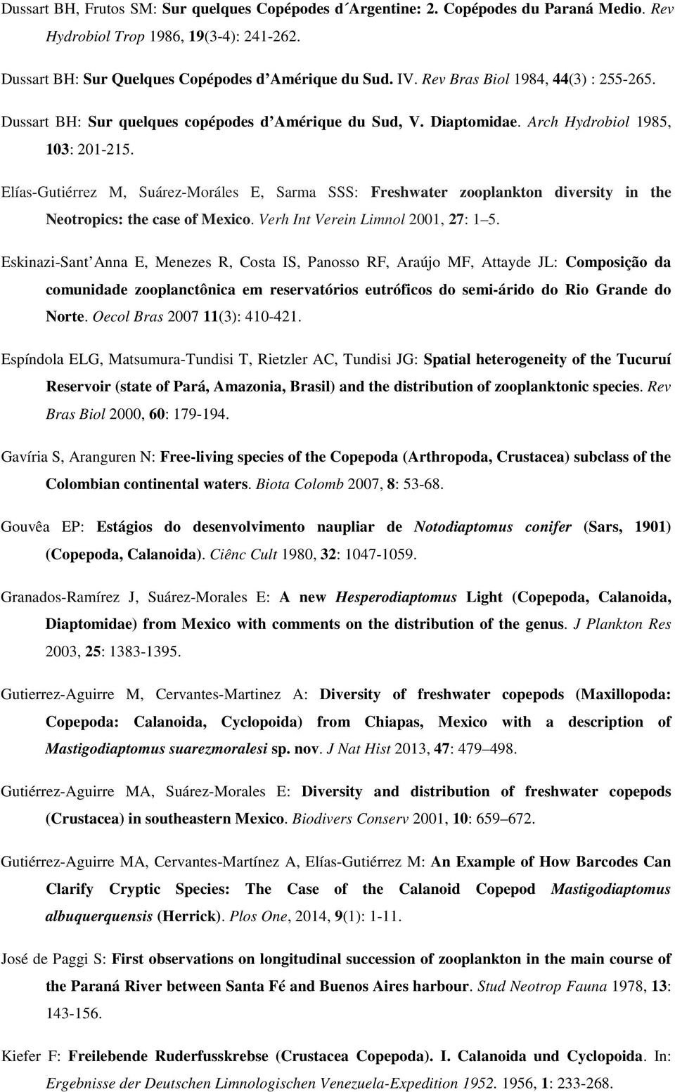 Elías-Gutiérrez M, Suárez-Moráles E, Sarma SSS: Freshwater zooplankton diversity in the Neotropics: the case of Mexico. Verh Int Verein Limnol 2001, 27: 1 5.