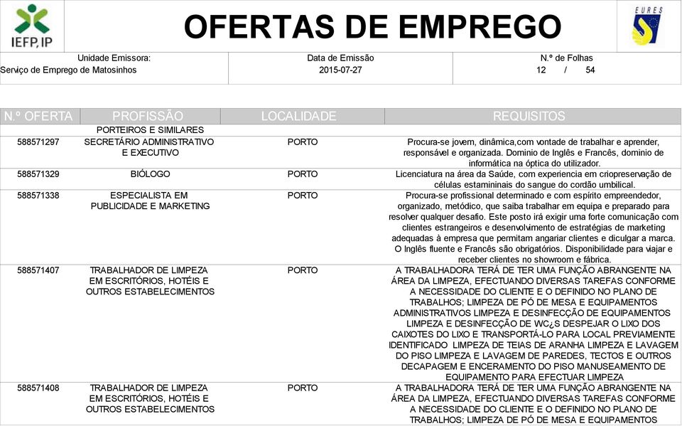 organizada. Dominio de Inglês e Francês, dominio de informática na óptica do utilizador.