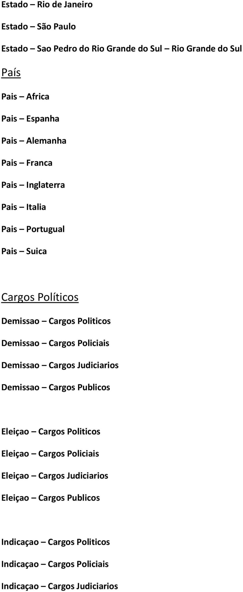 Demissao Cargos Policiais Demissao Cargos Judiciarios Demissao Cargos Publicos Eleiçao Cargos Politicos Eleiçao Cargos