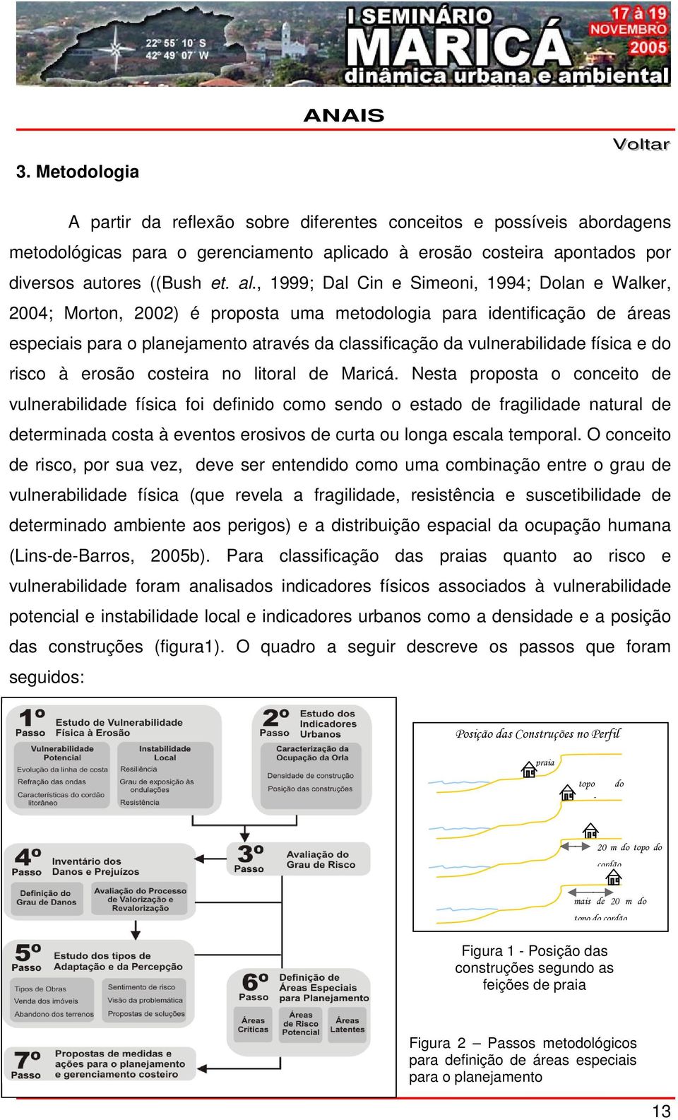 física e do risco à erosão costeira no litoral de Maricá.