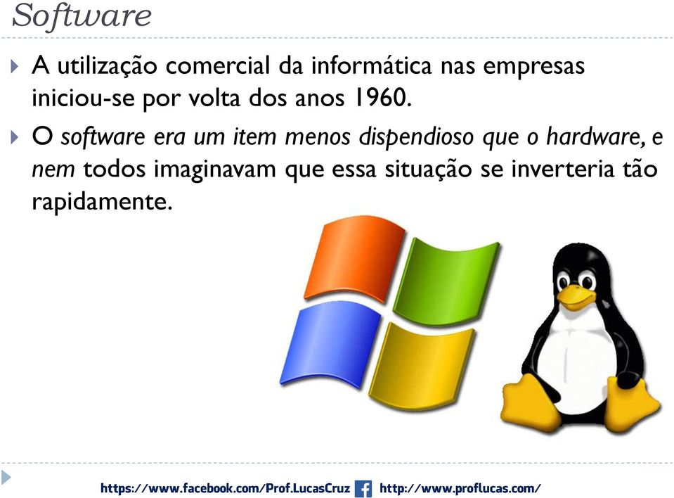 O software era um item menos dispendioso que o