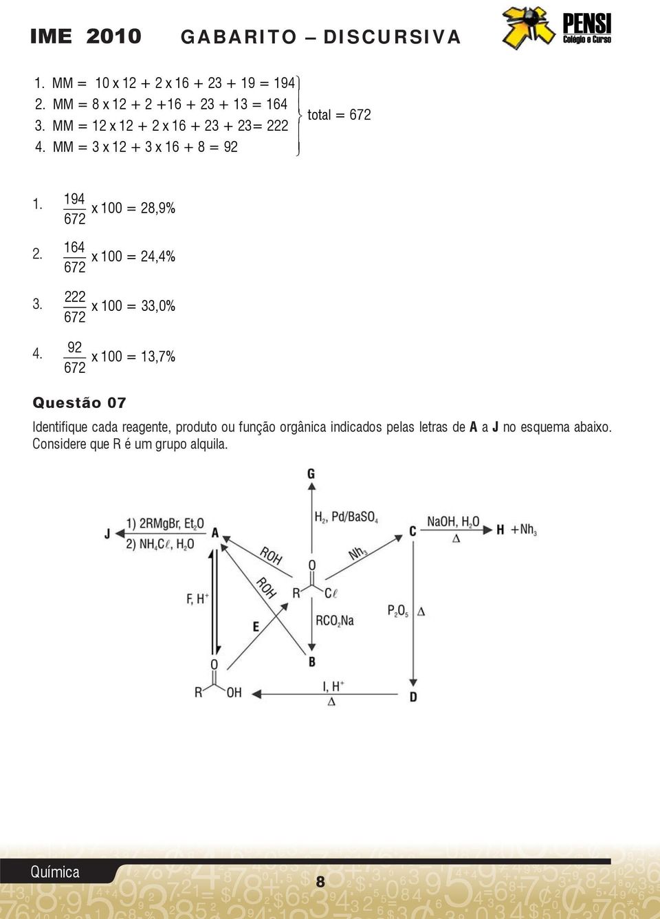 MM = 3 x 1 + 3 x 16 + 8 = 9 1. 194 x 100 = 8,9% 67. 3. 4.