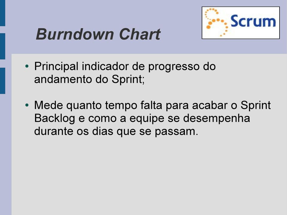 tempo falta para acabar o Sprint Backlog e