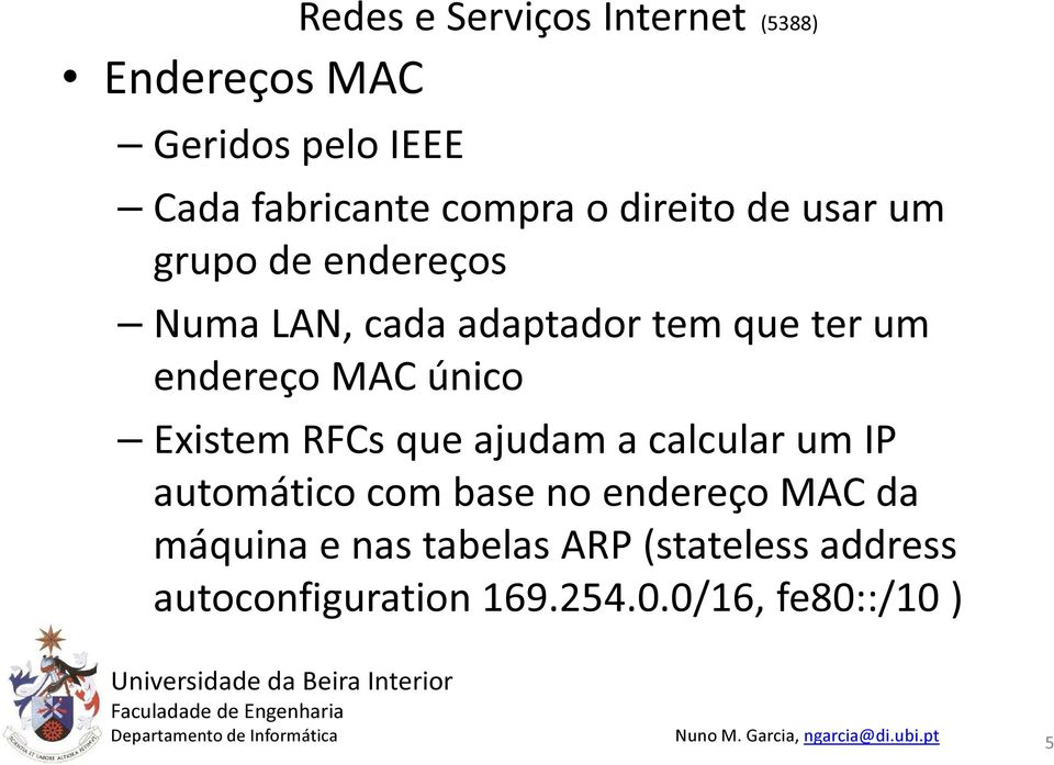 RFCs que ajudam a calcular um IP automático com base no endereço MAC da máquina e