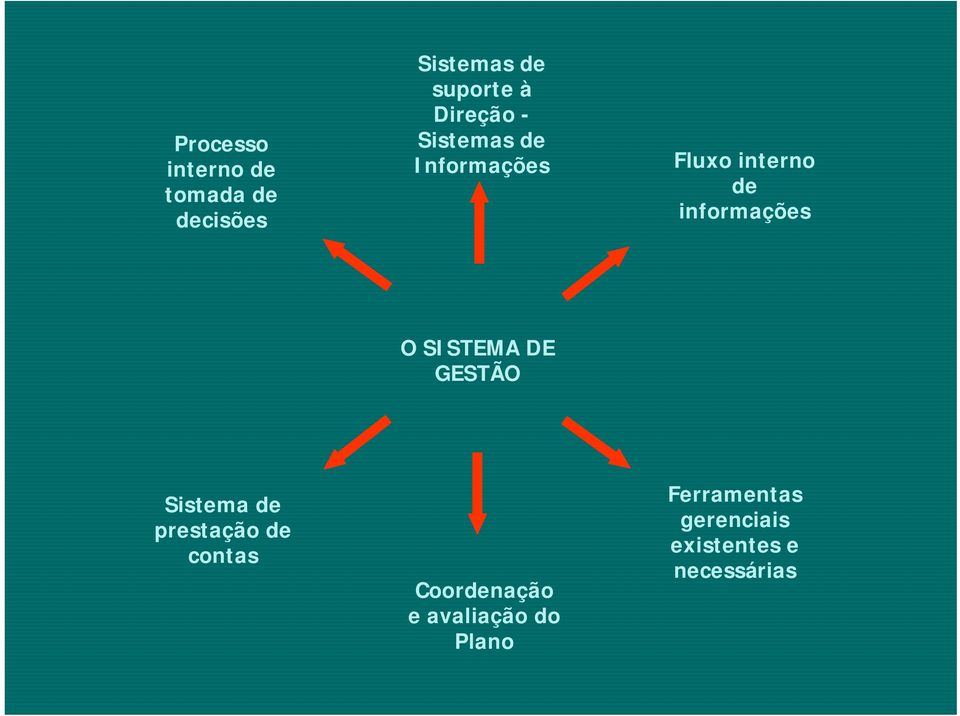 O SISTEMA DE GESTÃO Sistema de prestação de contas Coordenação