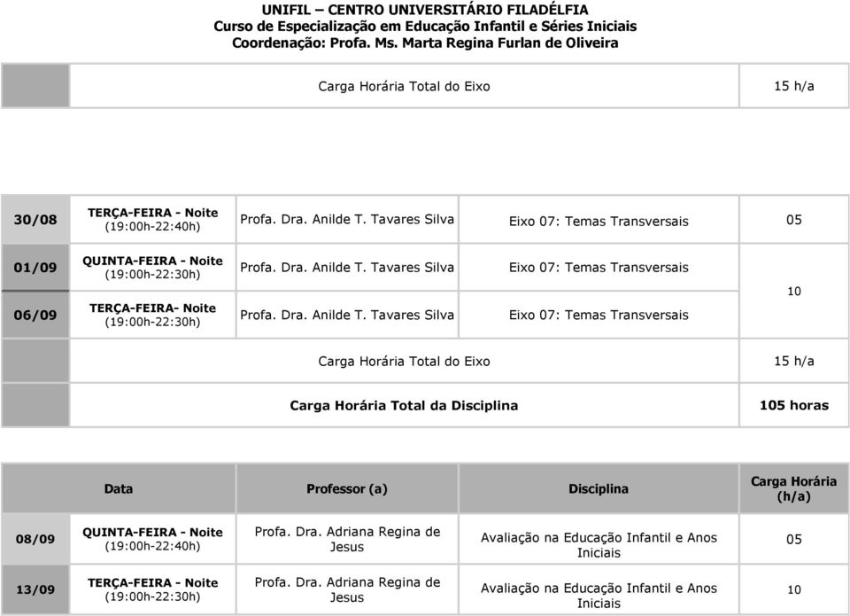 Tavares Silva Profa.