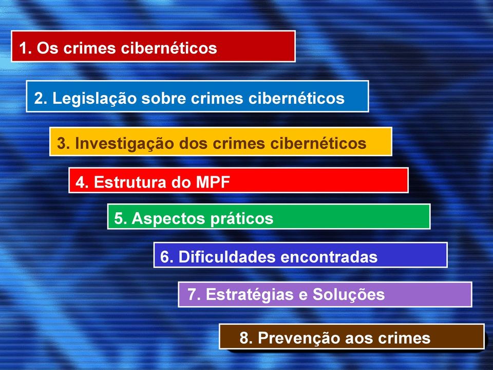 Investigação dos crimes cibernéticos 4.