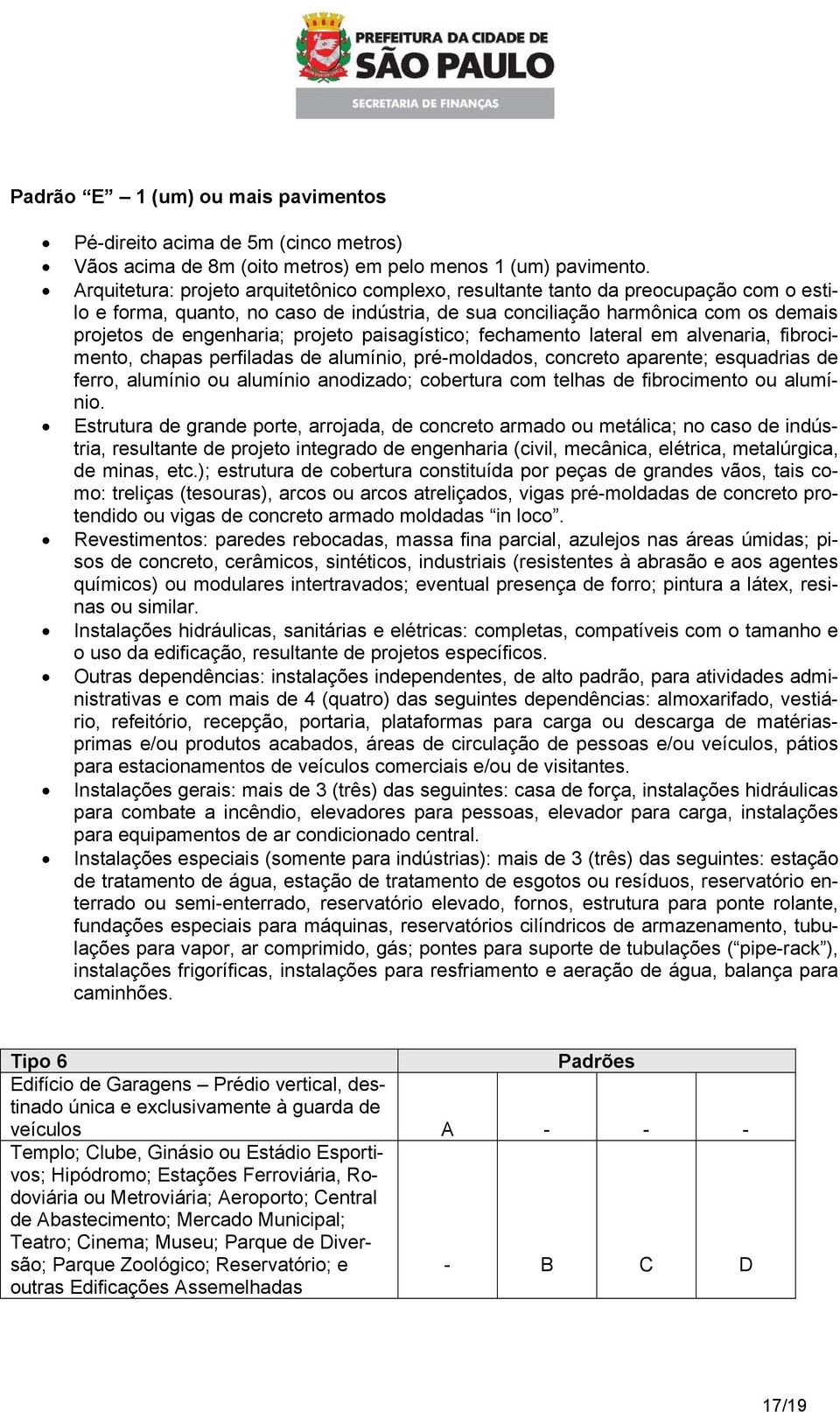 projeto paisagístico; fechamento lateral em alvenaria, fibrocimento, chapas perfiladas de alumínio, pré-moldados, concreto aparente; esquadrias de ferro, alumínio ou alumínio anodizado; cobertura com