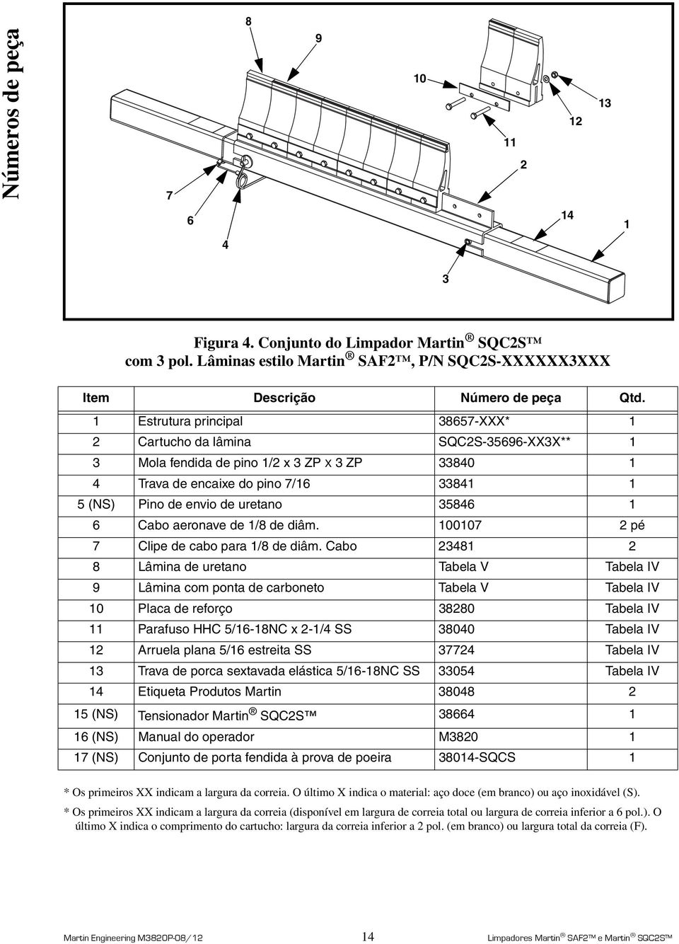 35846 1 6 Cabo aeronave de 1/8 de diâm. 100107 2 pé 7 Clipe de cabo para 1/8 de diâm.