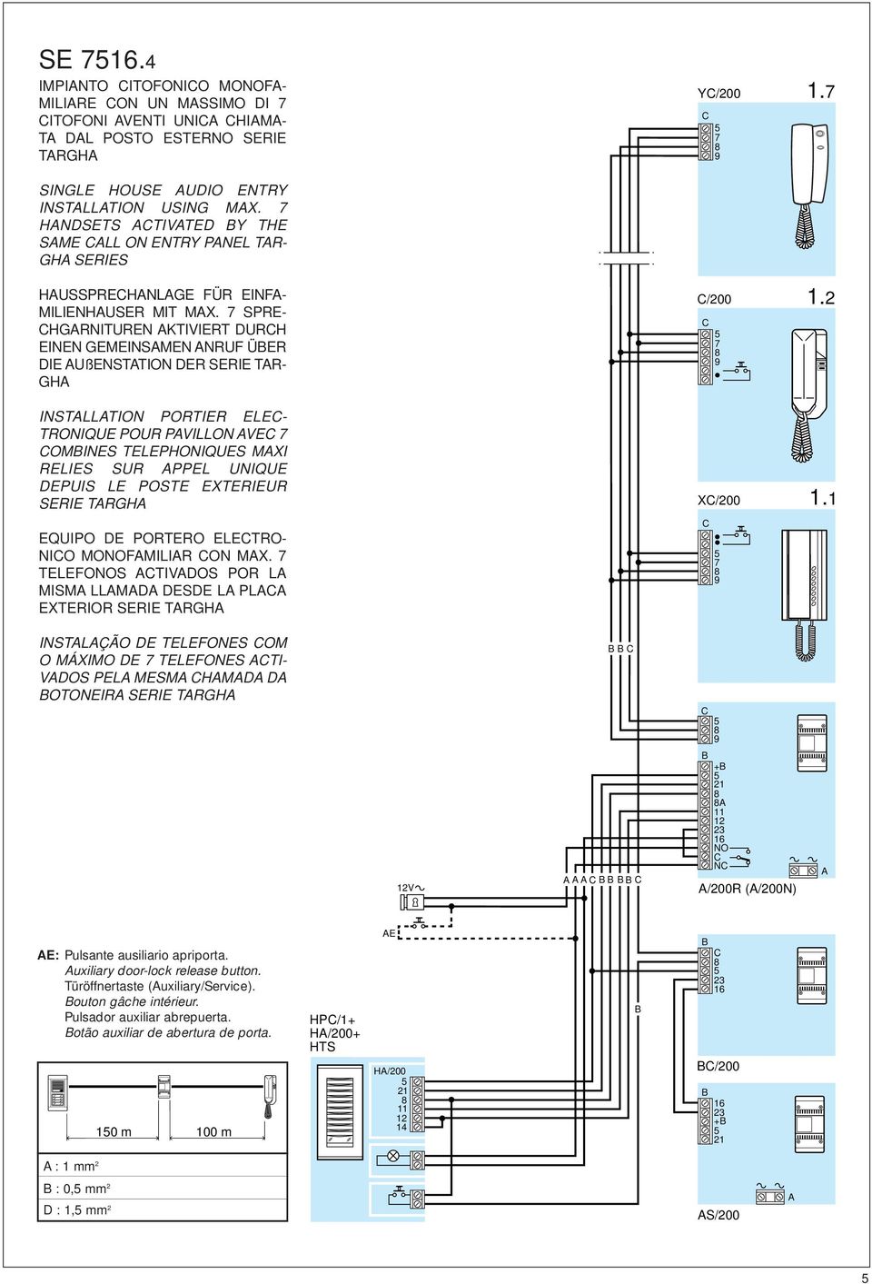 INSTLLTION PORTIER ELE- TRONIQUE POUR PVILLON VE OMINES TELEPHONIQUES MXI RELIES SUR PPEL UNIQUE DEPUIS LE POSTE EXTERIEUR SERIE TRGH X/0. EQUIPO DE PORTERO ELETRO- NIO MONOFMILIR ON MX.