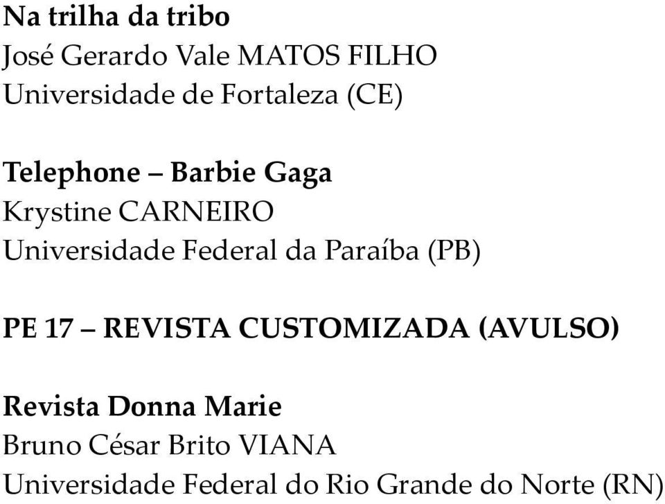Universidade Federal da Paraíba (PB) PE 17 REVISTA