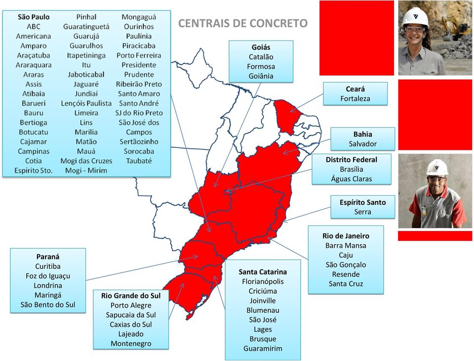 do Sul Porto Alegre Sapucaia da Sul Caxias do Sul Lajeado Montenegro Santa Catarina Florianópolis Criciúma