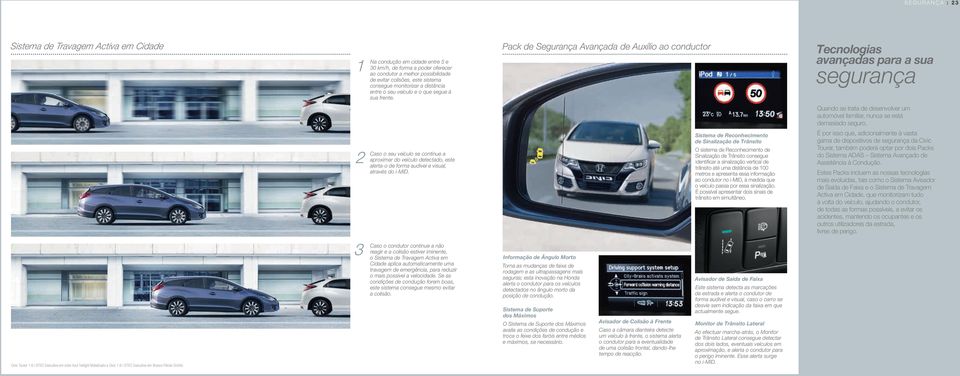 Pack de Segurança Avançada de Auxílio ao conductor Tecnologias avançadas para a sua segurança Quando se trata de desenvolver um automóvel familiar, nunca se está demasiado seguro.