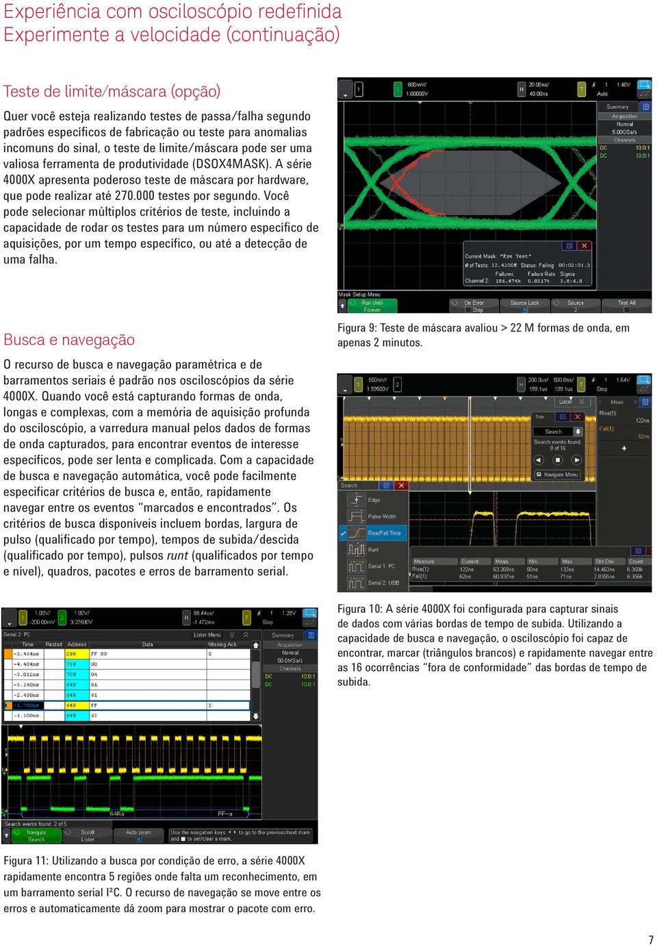 A série 4000X apresenta poderoso teste de máscara por hardware, que pode realizar até 270.000 testes por segundo.