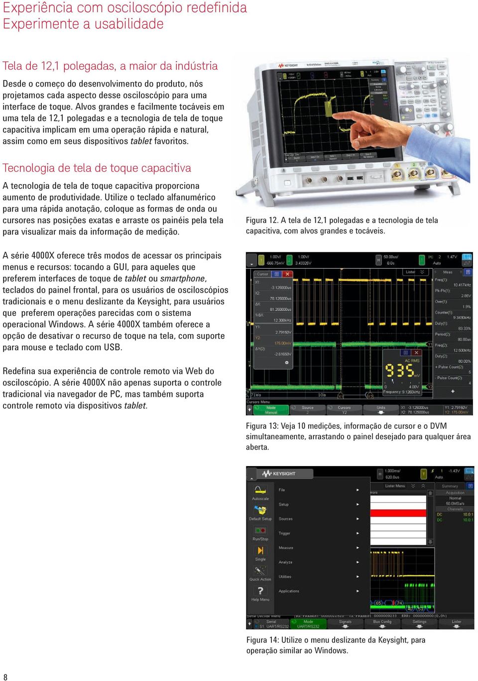 Alvos grandes e facilmente tocáveis em uma tela de 12,1 polegadas e a tecnologia de tela de toque capacitiva implicam em uma operação rápida e natural, assim como em seus dispositivos tablet