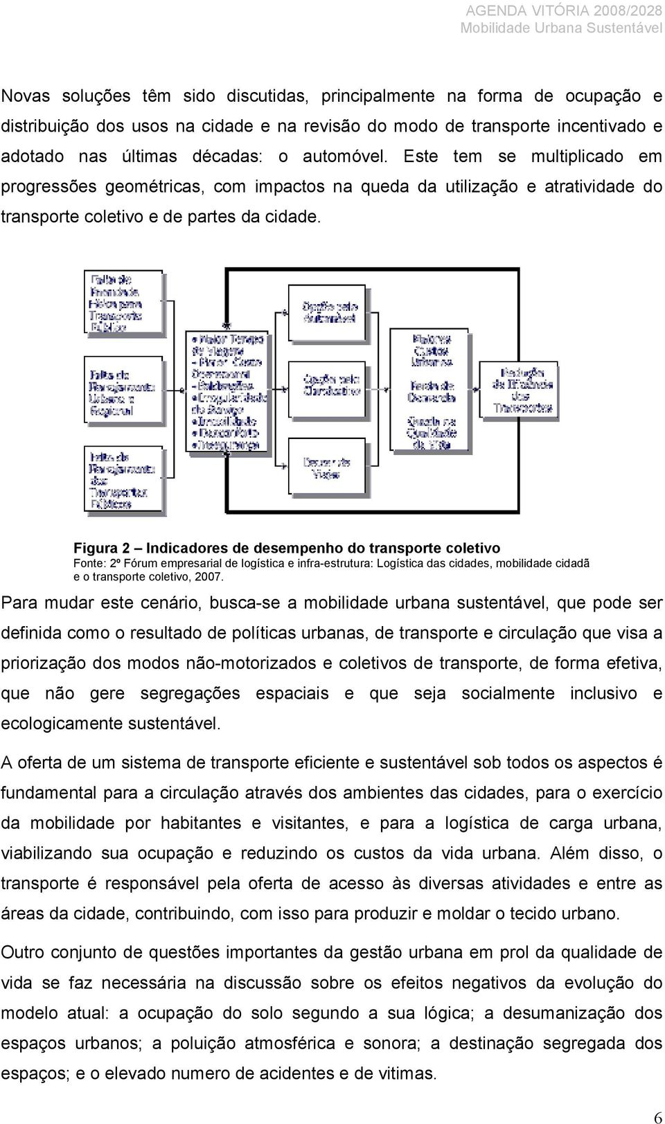 Figura 2 Indicadores de desempenho do transporte coletivo Fonte: 2º Fórum empresarial de logística e infra-estrutura: Logística das cidades, mobilidade cidadã e o transporte coletivo, 2007.