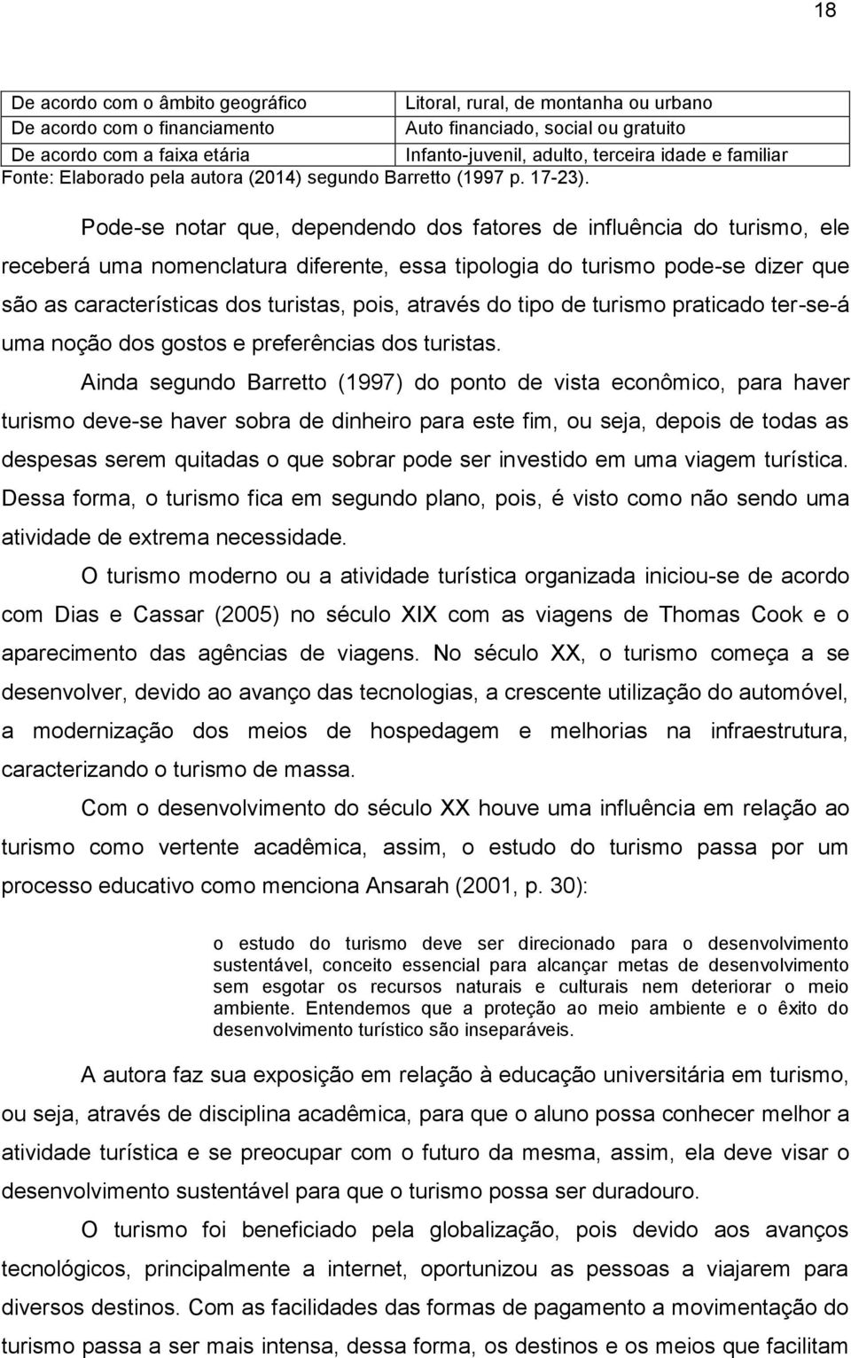 Pode-se notar que, dependendo dos fatores de influência do turismo, ele receberá uma nomenclatura diferente, essa tipologia do turismo pode-se dizer que são as características dos turistas, pois,