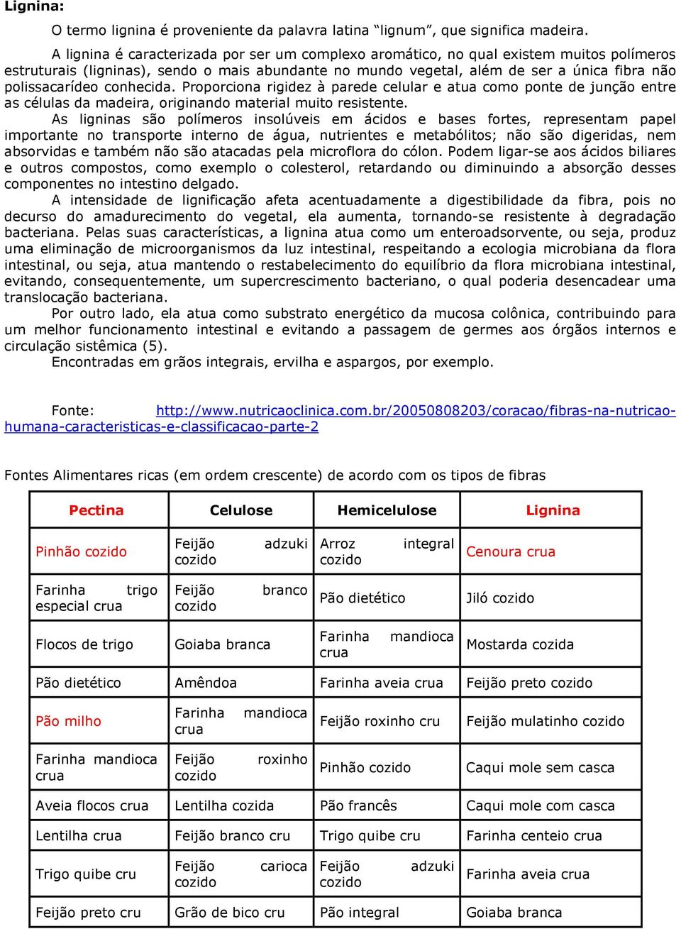 conhecida. Proporciona rigidez à parede celular e atua como ponte de junção entre as células da madeira, originando material muito resistente.