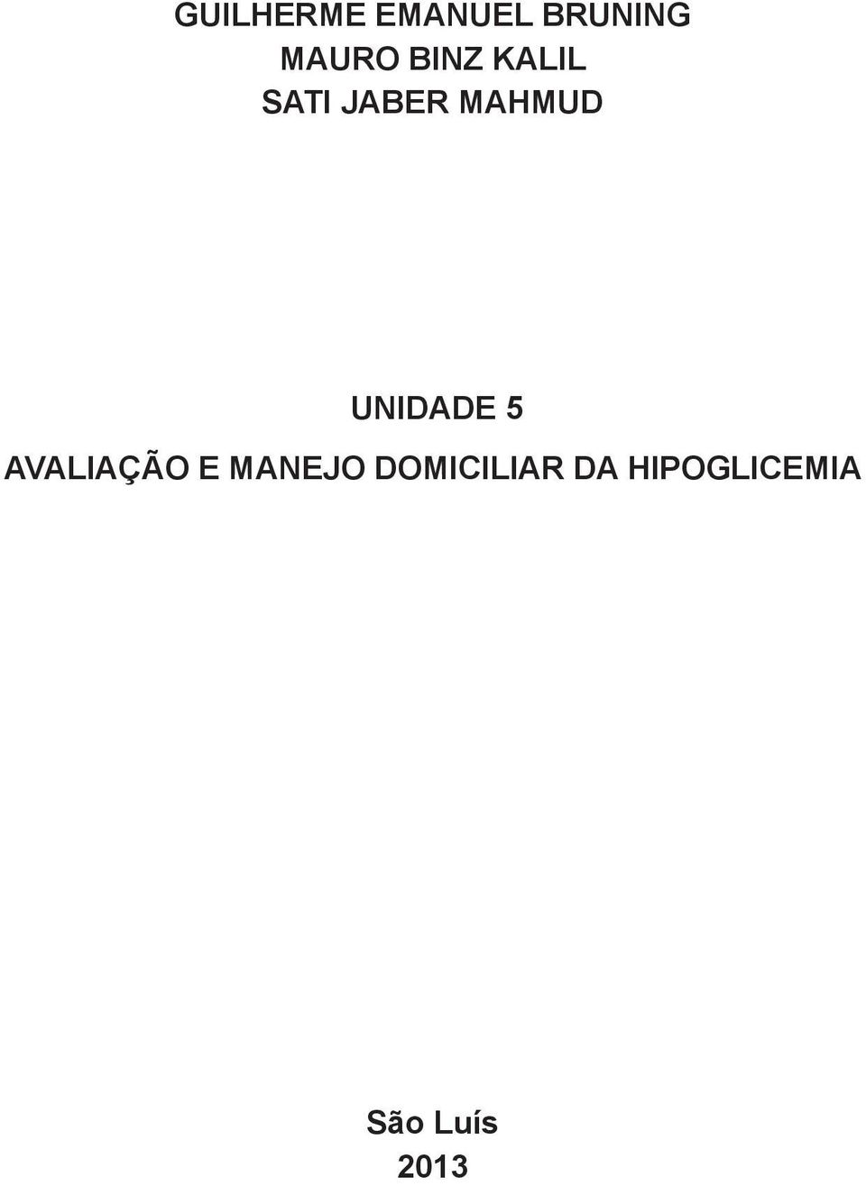 UNIDADE 5 AVALIAÇÃO E MANEJO