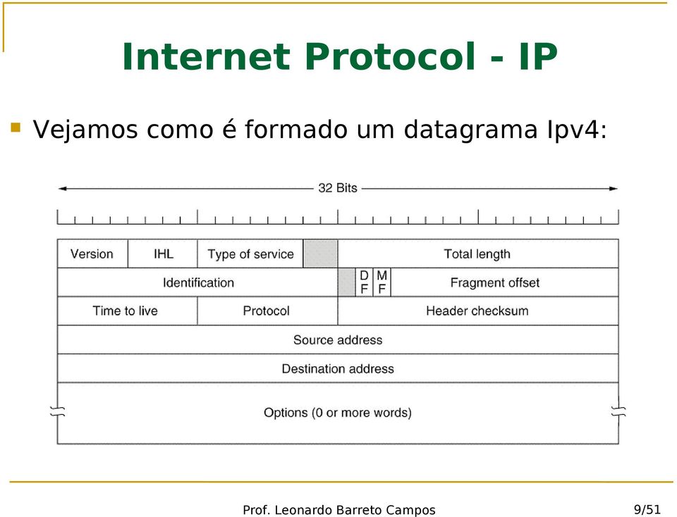 um datagrama Ipv4: Prof.