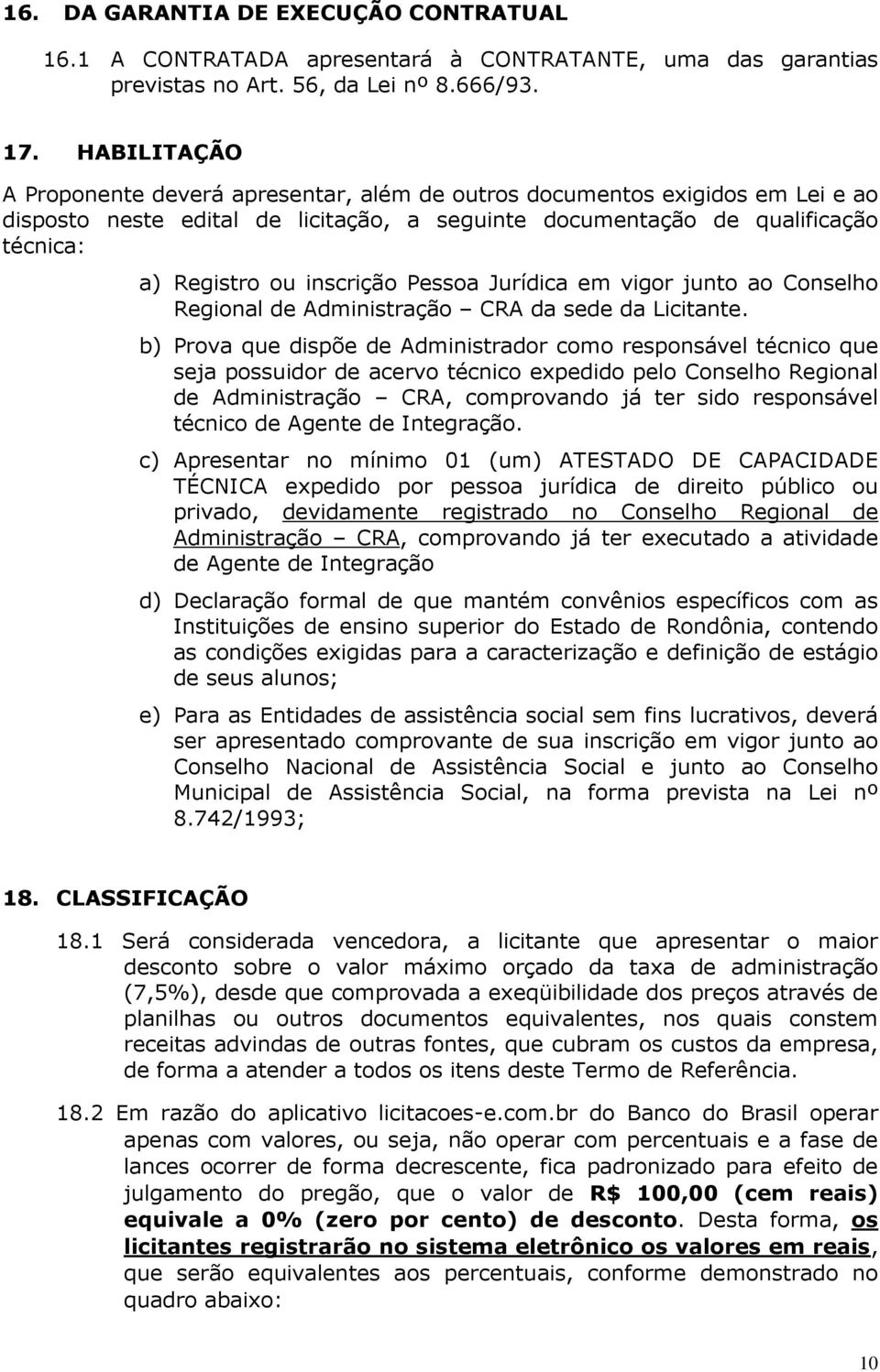 inscrição Pessoa Jurídica em vigor junto ao Conselho Regional de Administração CRA da sede da Licitante.