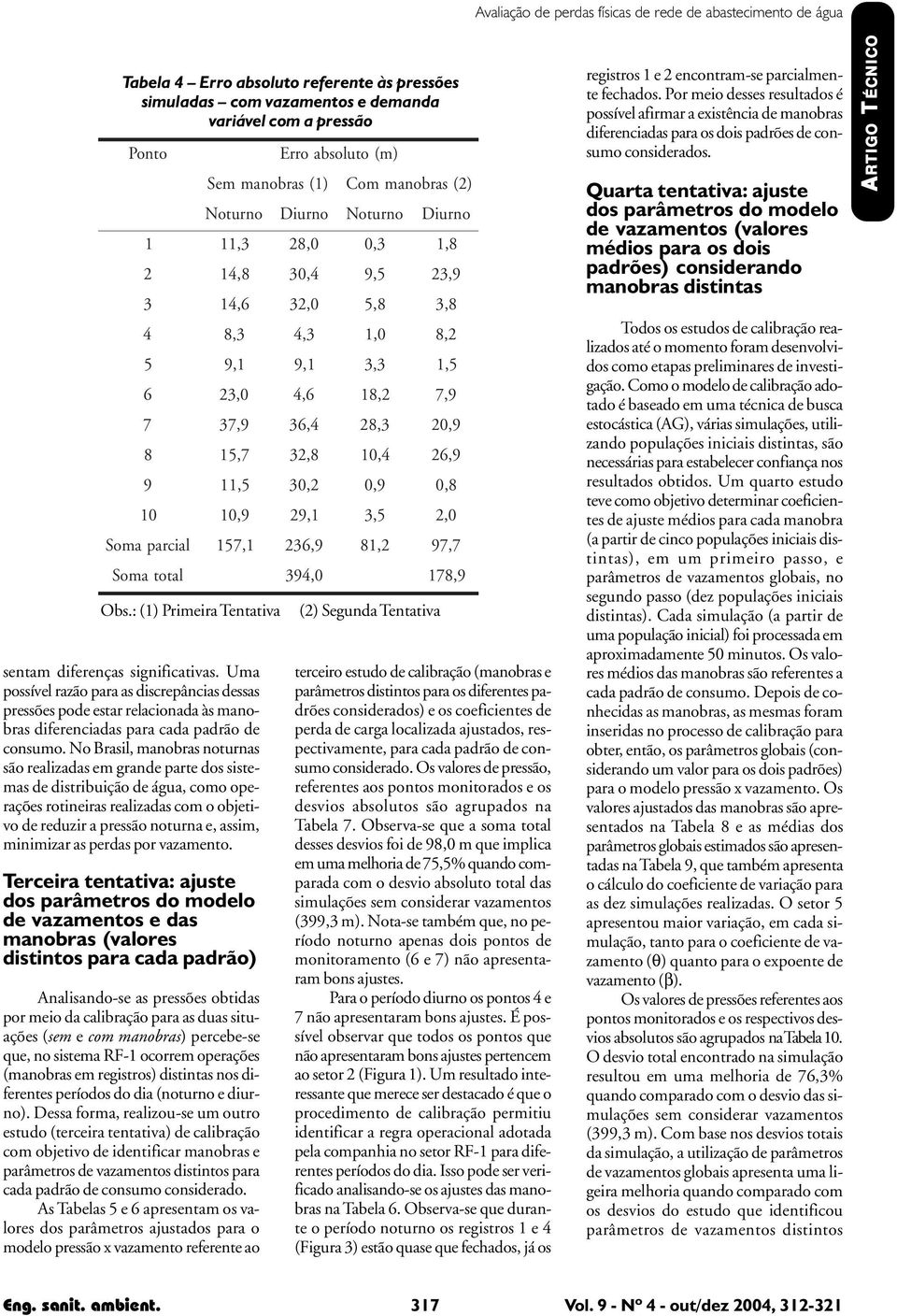 Uma possível razão para as discrepâncias dessas pressões pode estar relacionada às manobras diferenciadas para cada padrão de consumo.