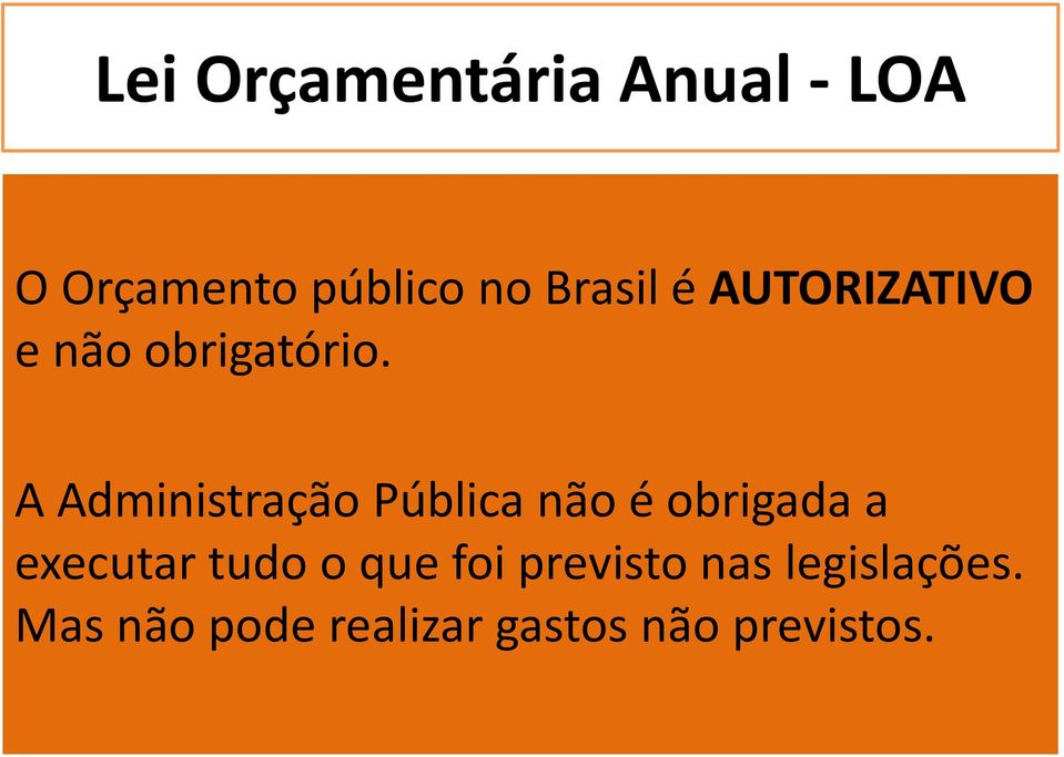 A Administração Pública não é obrigada a executar tudo o