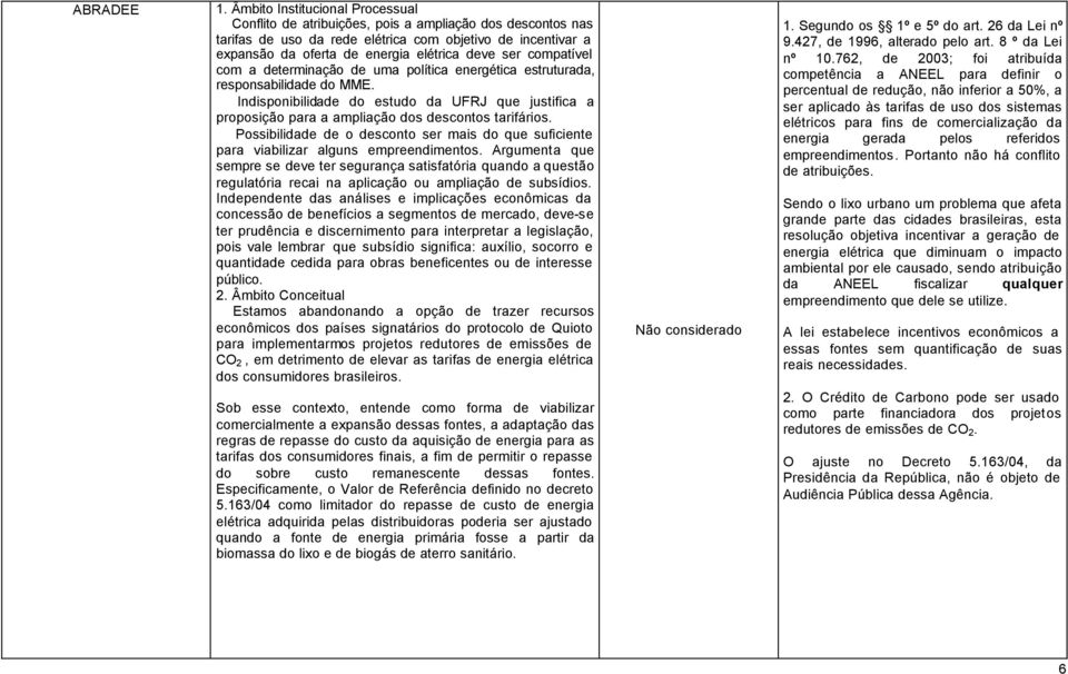 ser compatível com a determinação de uma política energética estruturada, responsabilidade do MME.