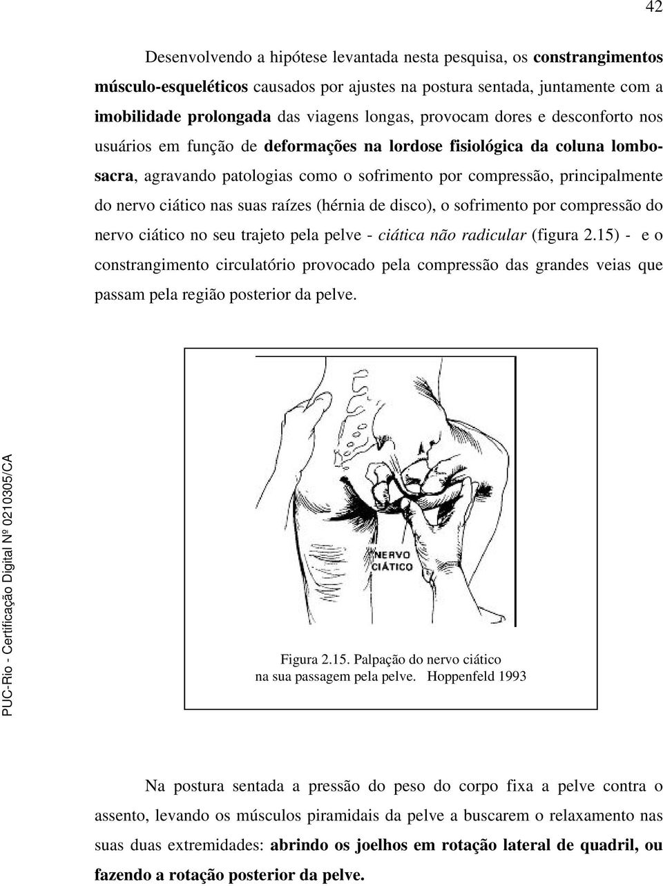 nas suas raízes (hérnia de disco), o sofrimento por compressão do nervo ciático no seu trajeto pela pelve - ciática não radicular (figura 2.