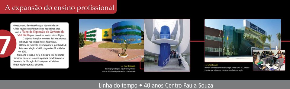 O Plano de Expansão prevê duplicar a quantidade de Fatecs em relação a 2006, chegando a 52 unidades em 2010.