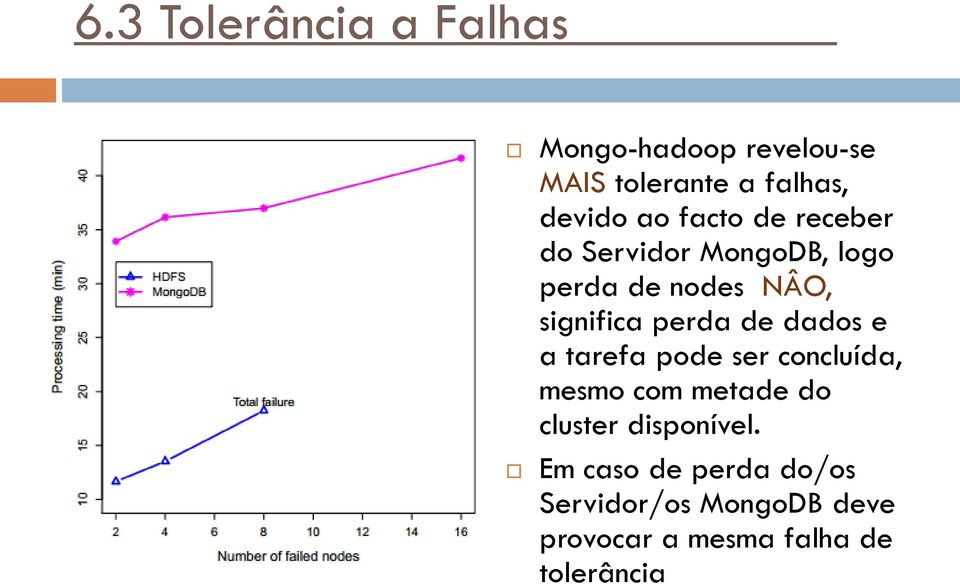 de dados e a tarefa pode ser concluída, mesmo com metade do cluster disponível.