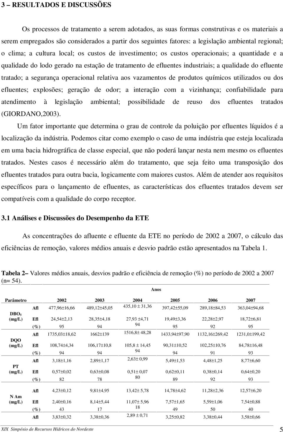 qualidade do efluente tratado; a segurança operacional relativa aos vazamentos de produtos químicos utilizados ou dos efluentes; explosões; geração de odor; a interação com a vizinhança;