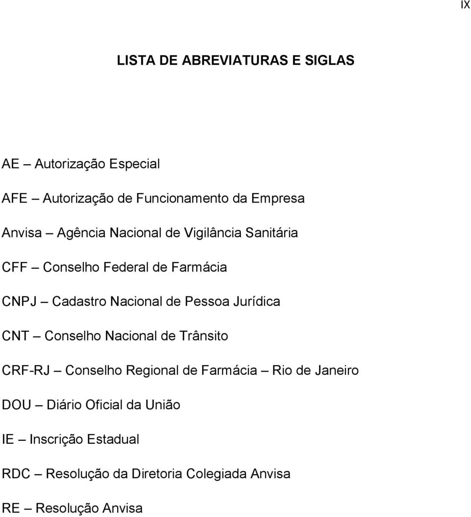 de Pessoa Jurídica CNT Conselho Nacional de Trânsito CRF-RJ Conselho Regional de Farmácia Rio de Janeiro