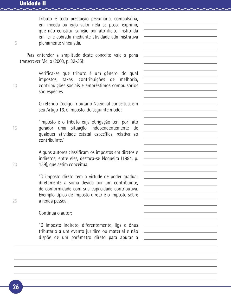 32-3): Verifica-se que tributo é um gênero, do qual impostos, taxas, contribuições de melhoria, contribuições sociais e empréstimos compulsórios são espécies.