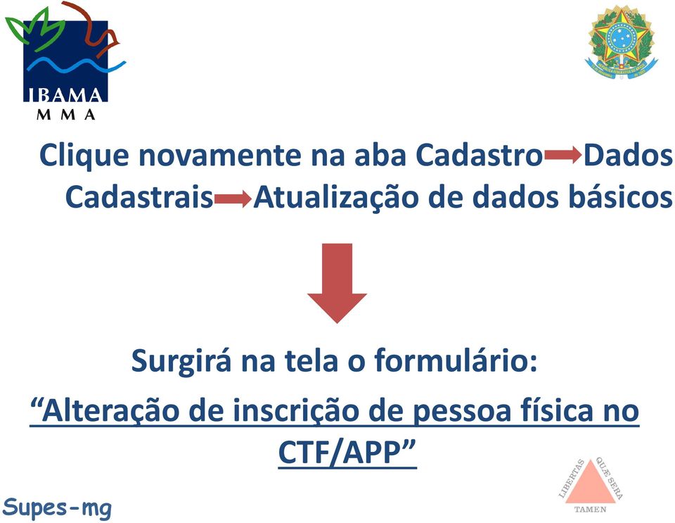 Surgirá na tela o formulário: Alteração