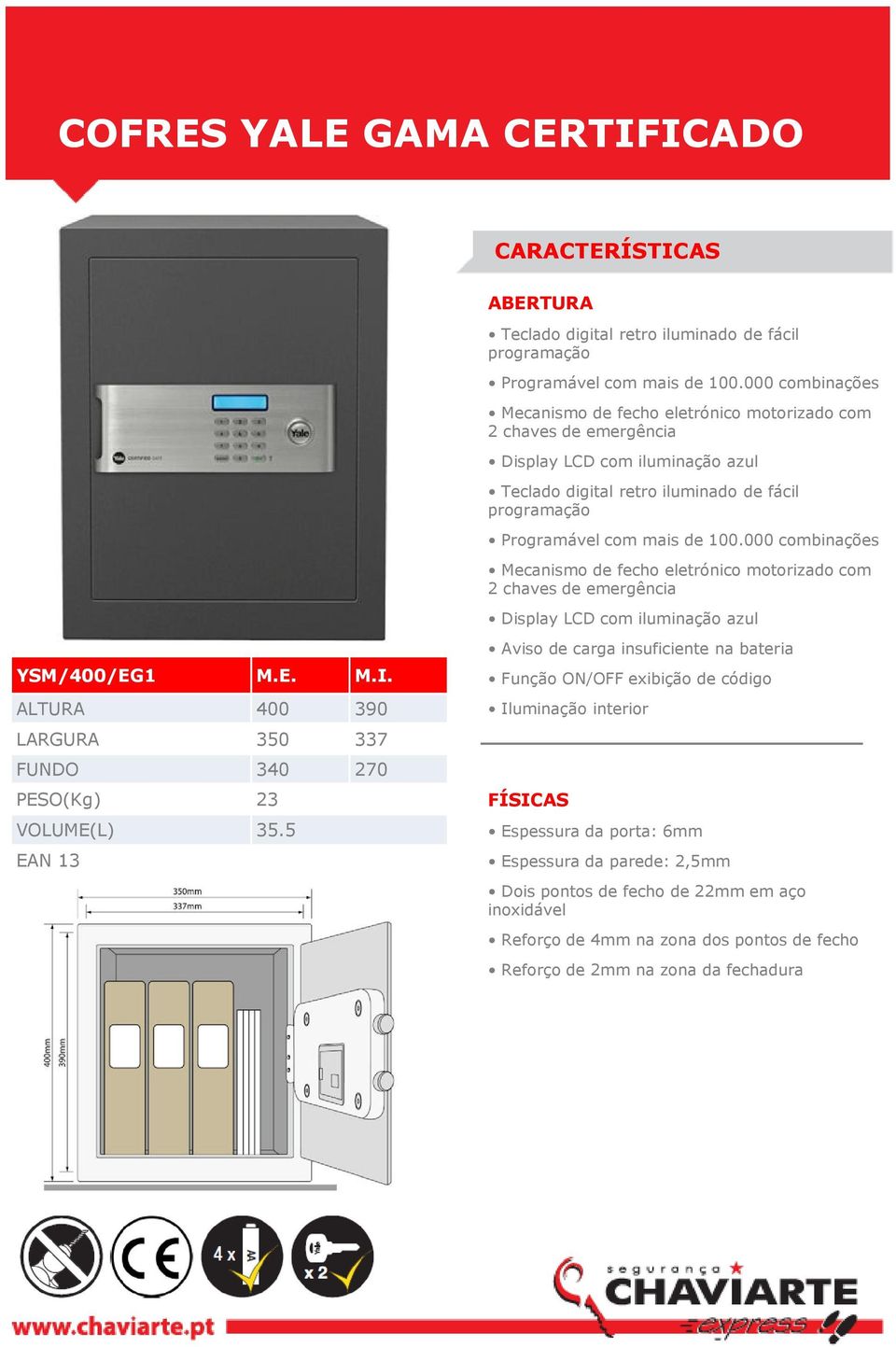 exibição de código ALTURA 400 390 Iluminação interior LARGURA 350 337 FUND 340 270