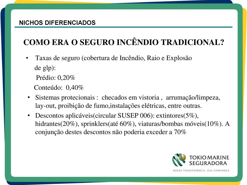 protecionais : checados em vistoria, arrumação/limpeza, lay-out, proibição de fumo,instalações elétricas,