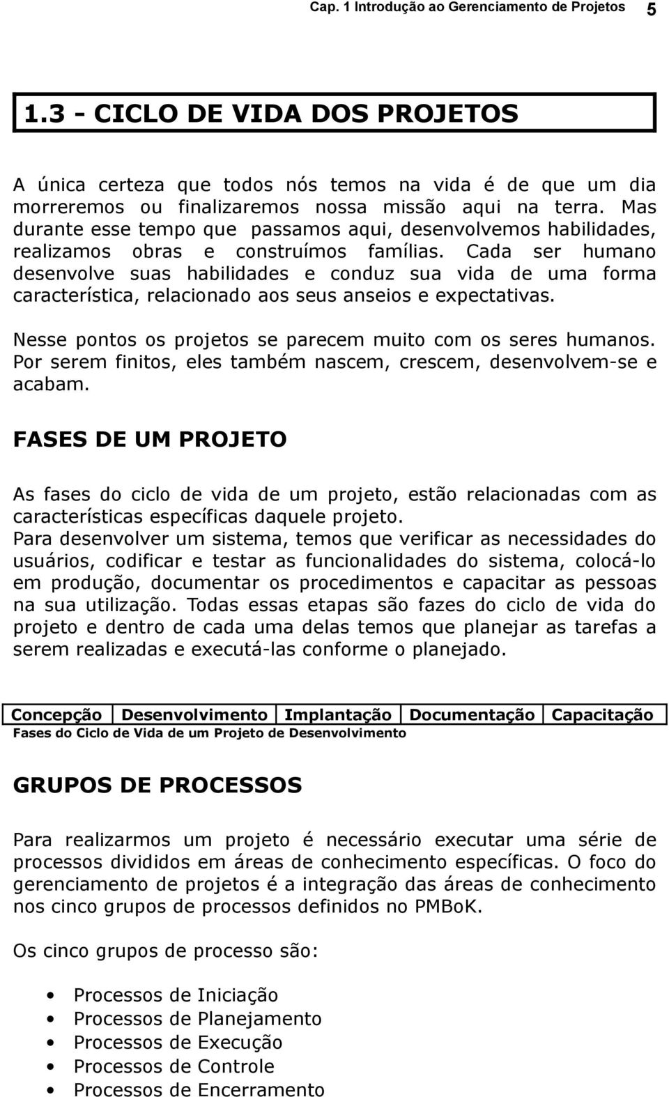 Cada ser humano desenvolve suas habilidades e conduz sua vida de uma forma característica, relacionado aos seus anseios e expectativas. Nesse pontos os projetos se parecem muito com os seres humanos.